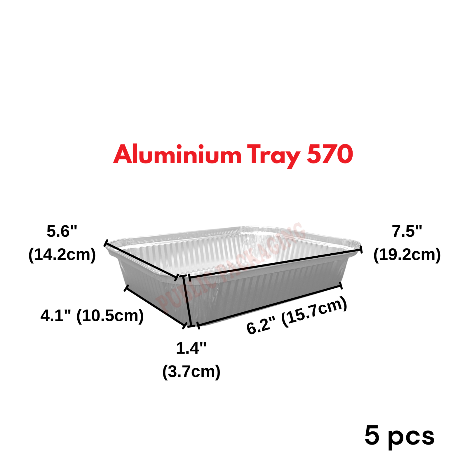570-P Aluminium Foil Tray with Clear Lid (5 sets 卤) / Rectangle / Rectangular My Chef Foil Tray 570 - P