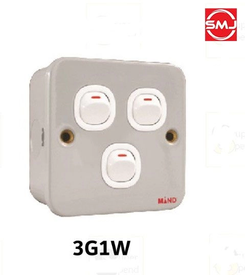 Mind 2K703-1W 3 Gang 1 Way Metalclad Switch 