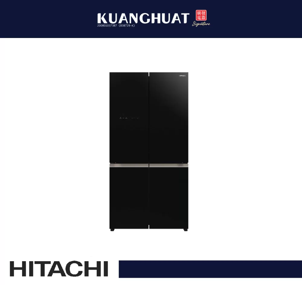 HITACHI 569L 4 Door French Bottom Freezer Deluxe Refrigerator R-WB640VM0 GBK