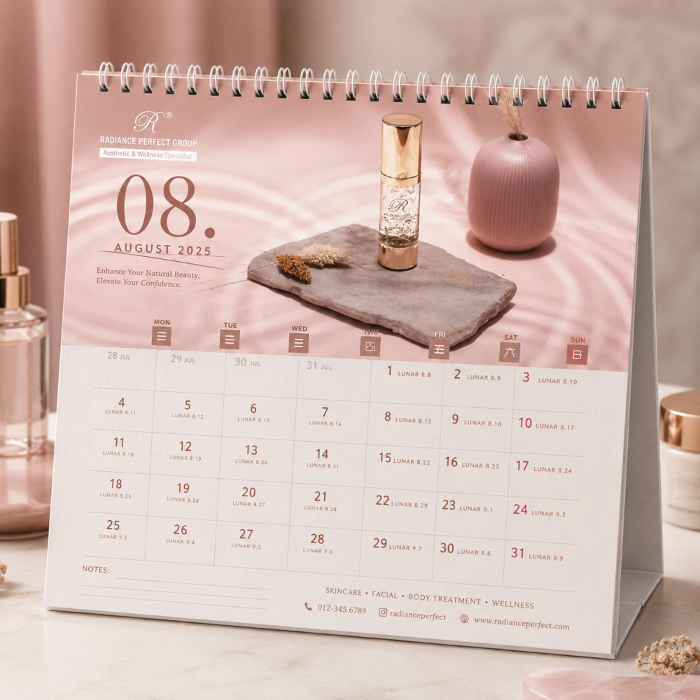 Desk Table Calendar Printing with Hot Stamping | Custom Corporate & Personalized Calendars