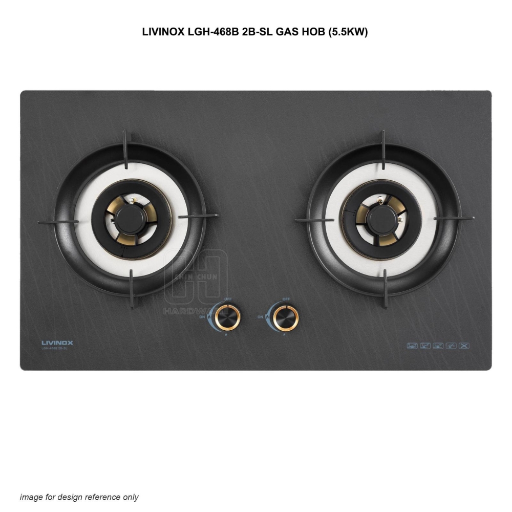 LIVINOX LGH-468B 2B-SL GAS HOB (5.5KW)