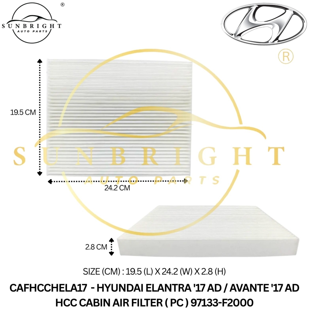 CAFHCCHELA17 - HYUNDAI ELANTRA '17 AD / AVANTE '17 AD HCC CABIN AIR FILTER ( PC ) 97133-F2000