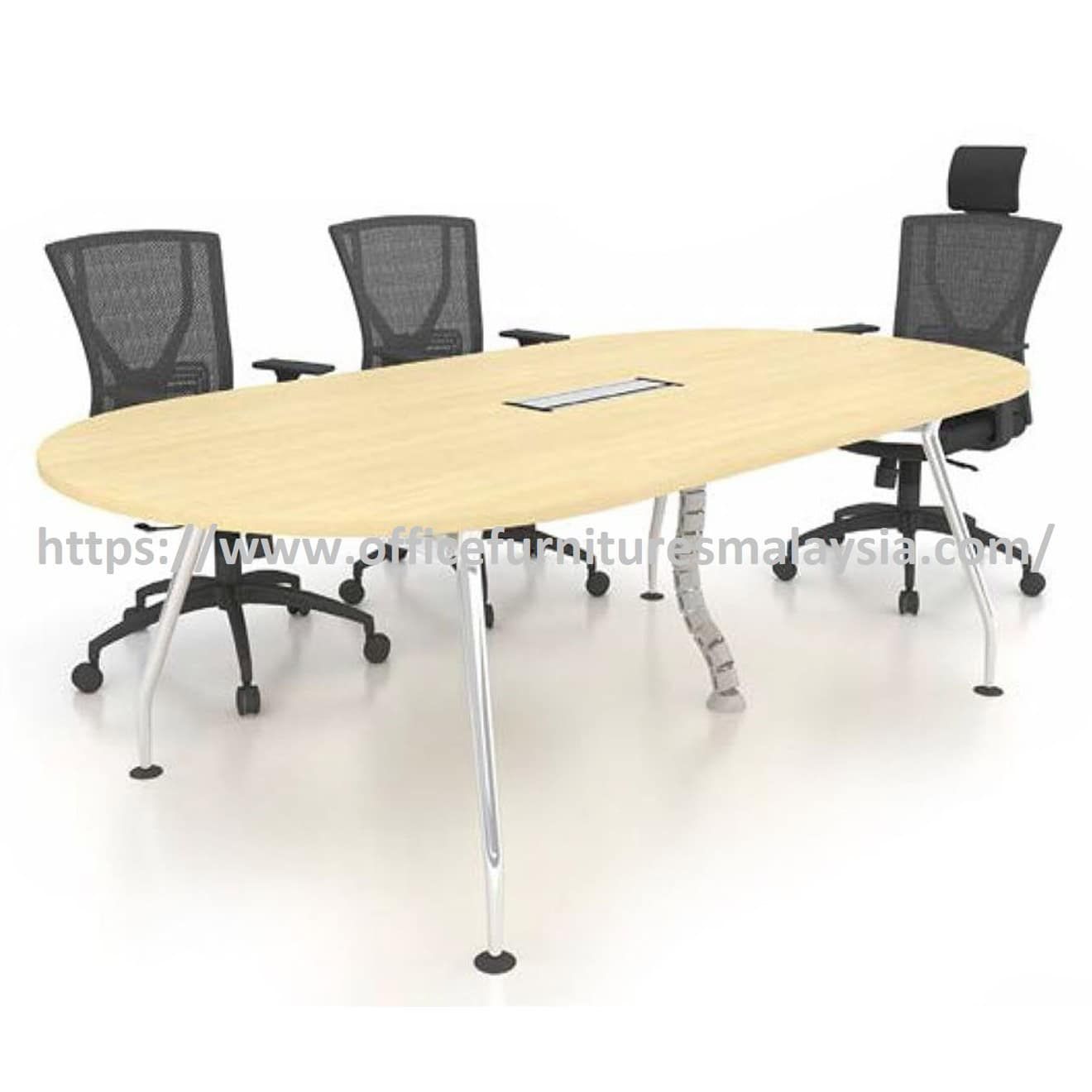 6 ft Eminent Design Oval Office Conference Table with Chrome Leg OFMFOA1890C