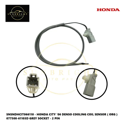 SNSNDHCIT066110 - HONDA CITY '06 DENSO COOLING COIL SENSOR ( ORG ) 077500-61103D GREY SOCKET - 2 PIN