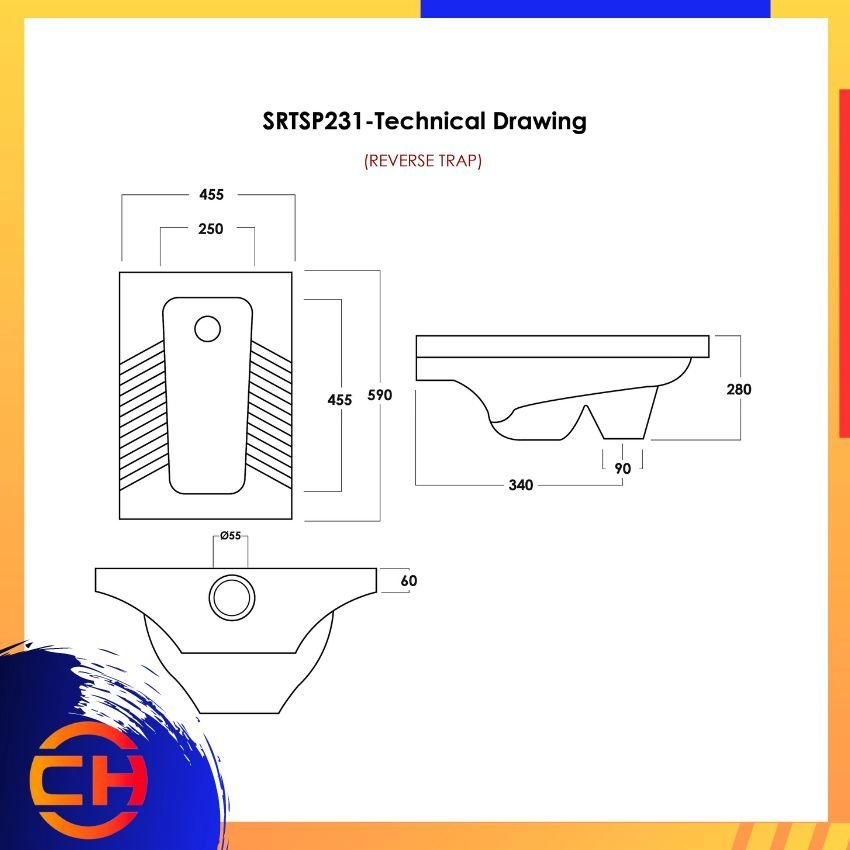 SORENTO SQUATTING PAN SRTSP231 