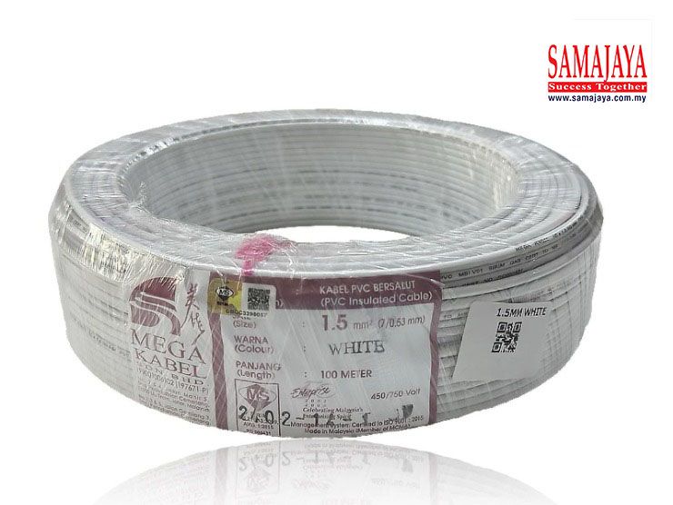 Mega 1.5mm PVC Cable (White/ Black)