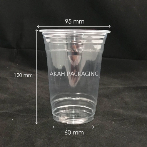 16oz PET Cup 95mm / PET Clear Plastic Cup / Coffee Plastic Cold Cup / Transparent Hard Clear Cup