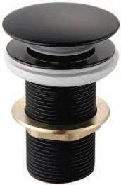 IT-KT-9/BL(GLS) Pop Up Waste for Glass Basin – Premium Black Basin Waste (Without Overflow) | Durable Brass Construction