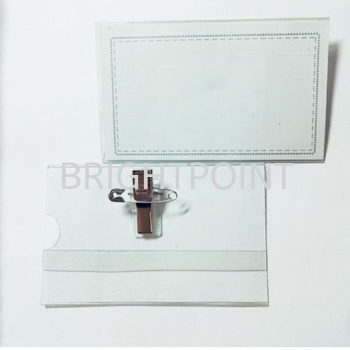 Plastic Name Badge with Safety Pin & Clip