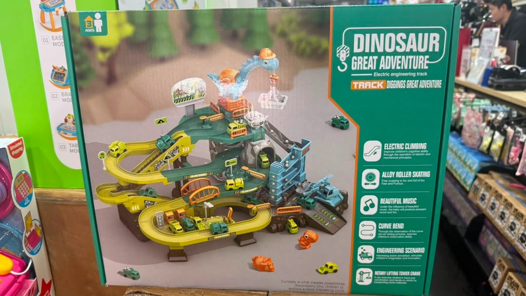 Dinosaur Great Adventure Track Set – Electric Engineering Track Toy for Kids