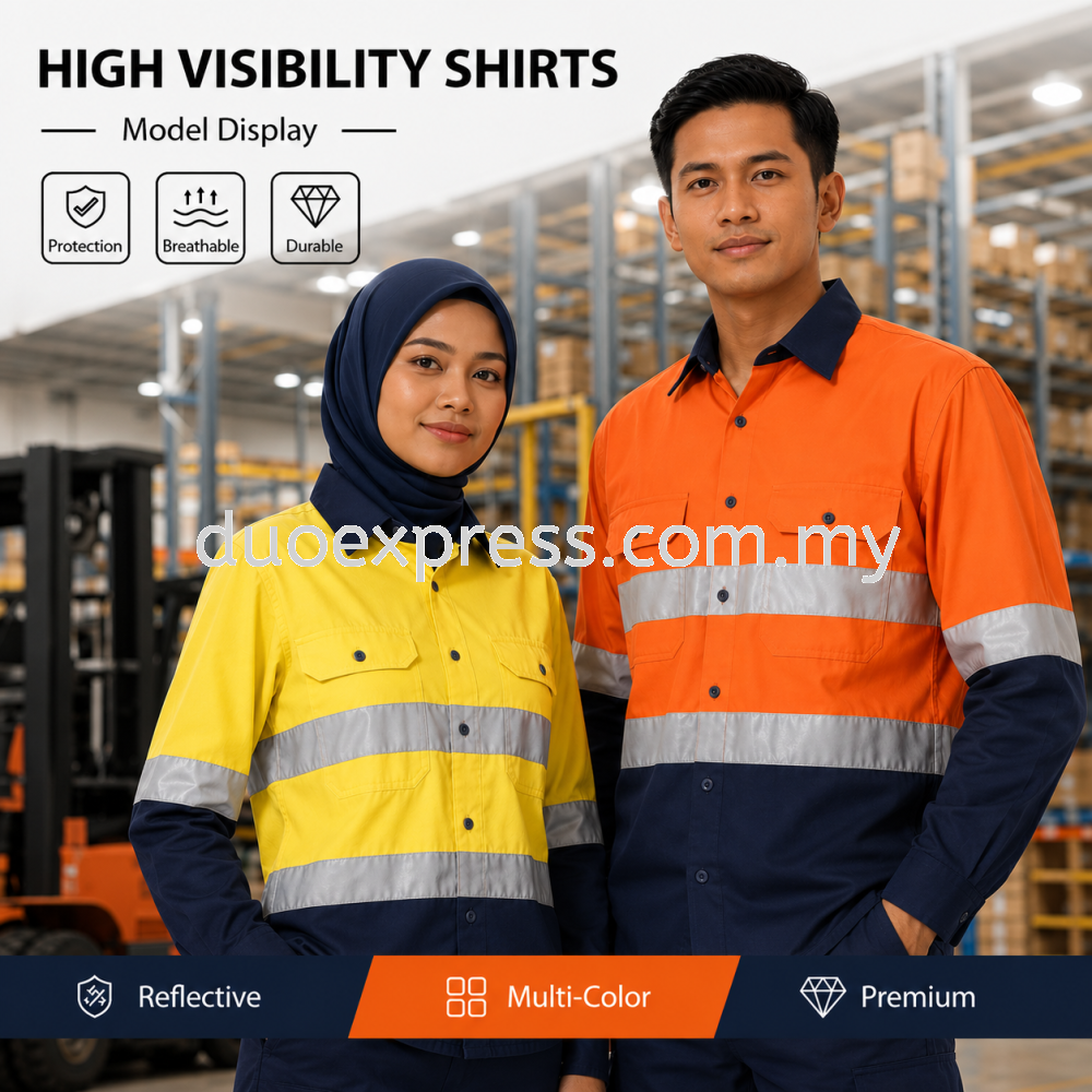 Premium High Visibility Reflective Work Shirt for Industrial & Outdoor Work