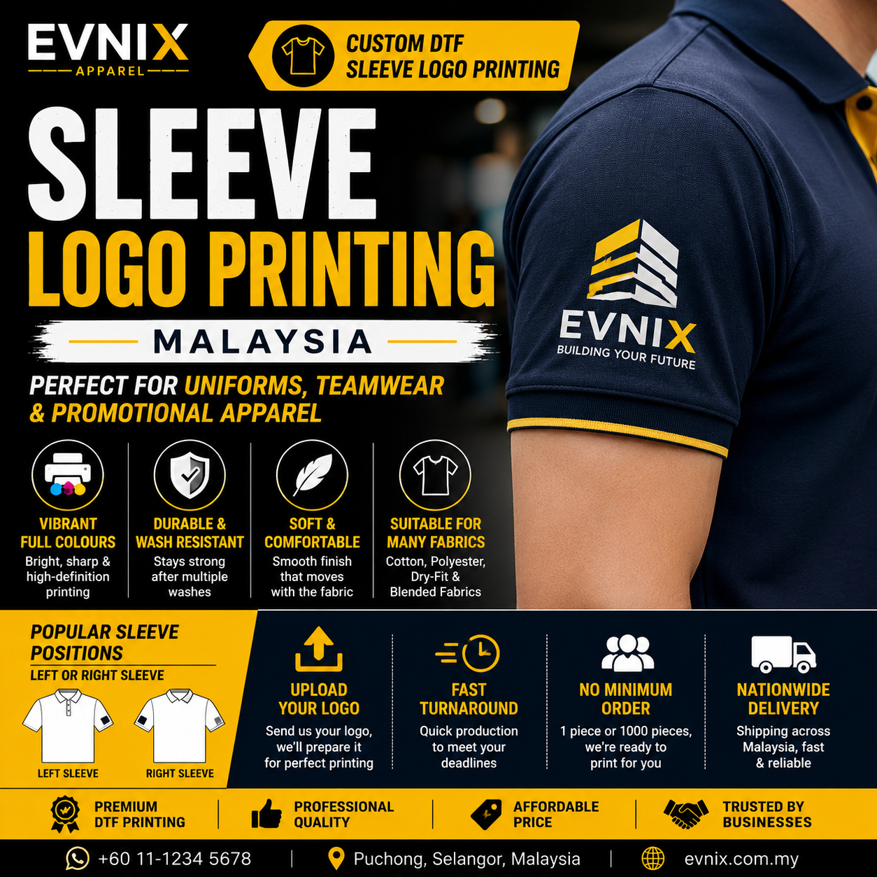 UntitledSleeve Logo Printing Malaysia | Custom Sleeve Logo for Uniforms & Apparel
