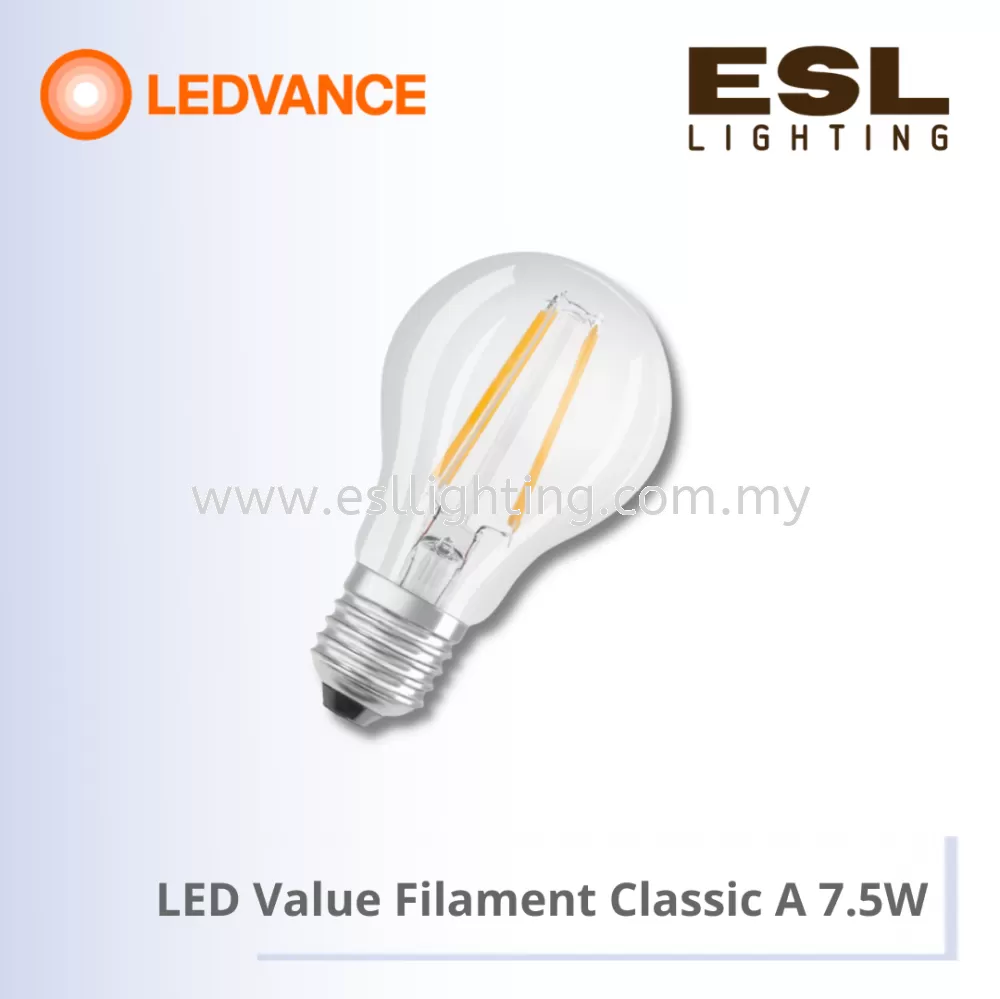 LEDVANCE LED Value Filament Classic A BULB E27 7.5W - 4058075506565 / 4058075506527