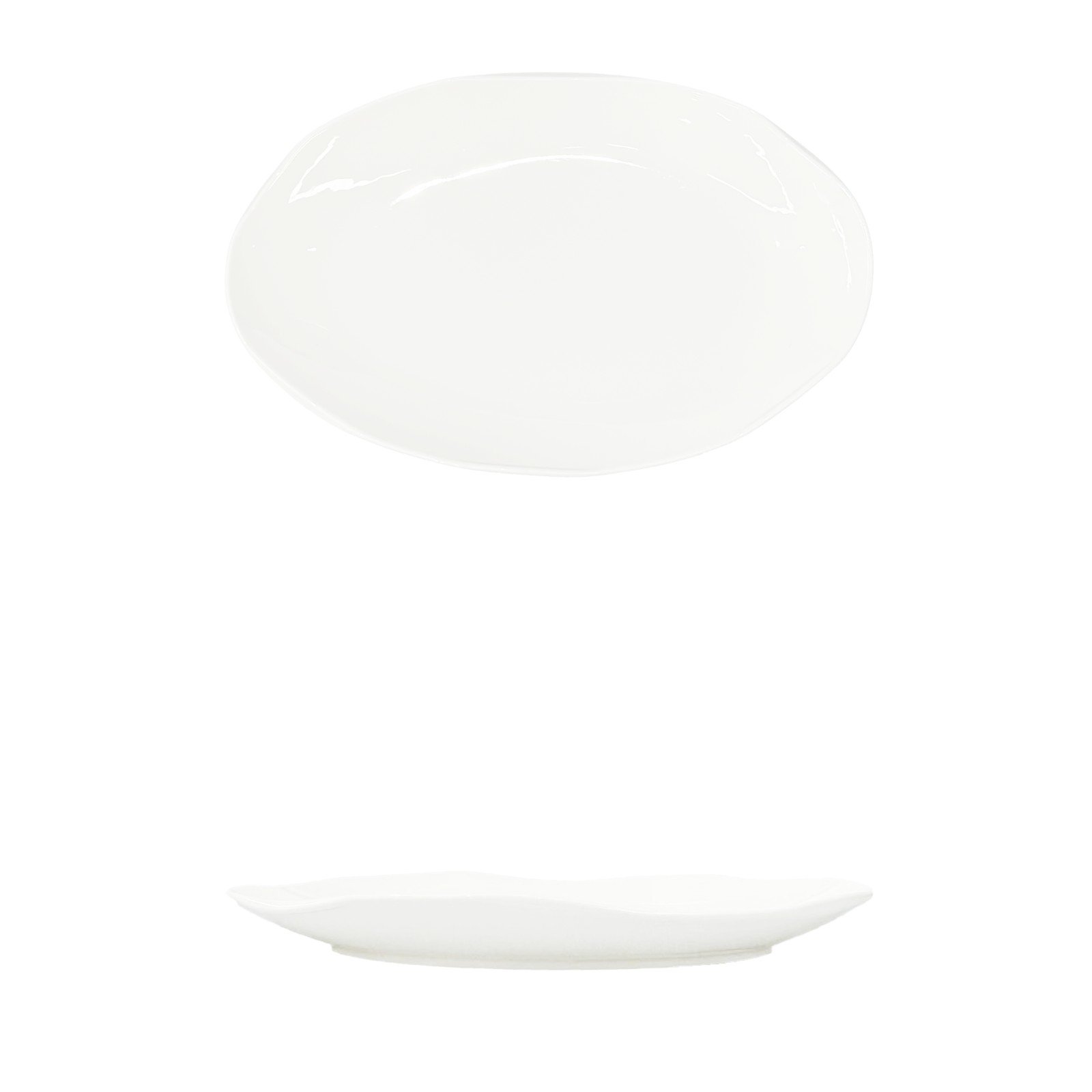 YX-BC-15'' Oval Shallow Plate With Folded Edge 15 折边椭圆浅盘