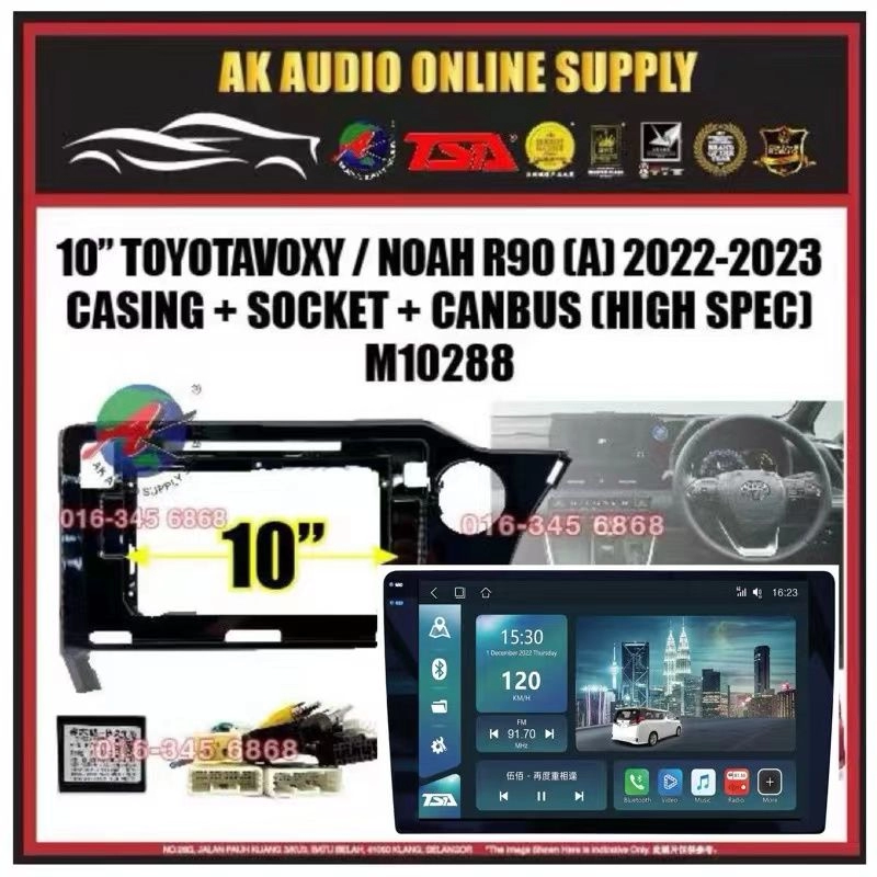 🆕1K Screen 2+32GB 4G 8-CORE🆕TSA Toyota Voxy / Noah R90 2022 - 2023 ** High **Android 10'' CarPlay/DSP/BLU-RAY Car Player