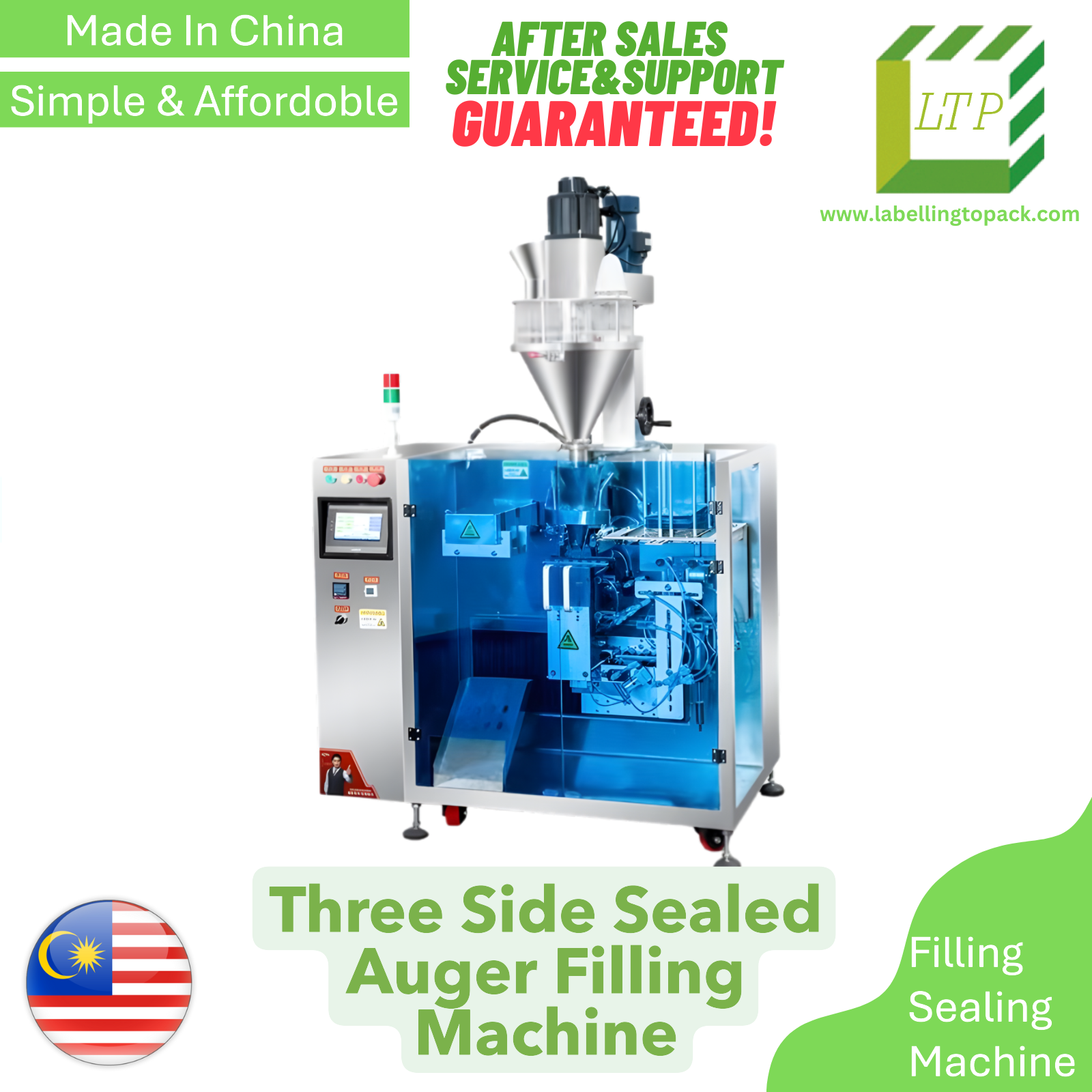 Three Side Sealed Auger Filling Machine