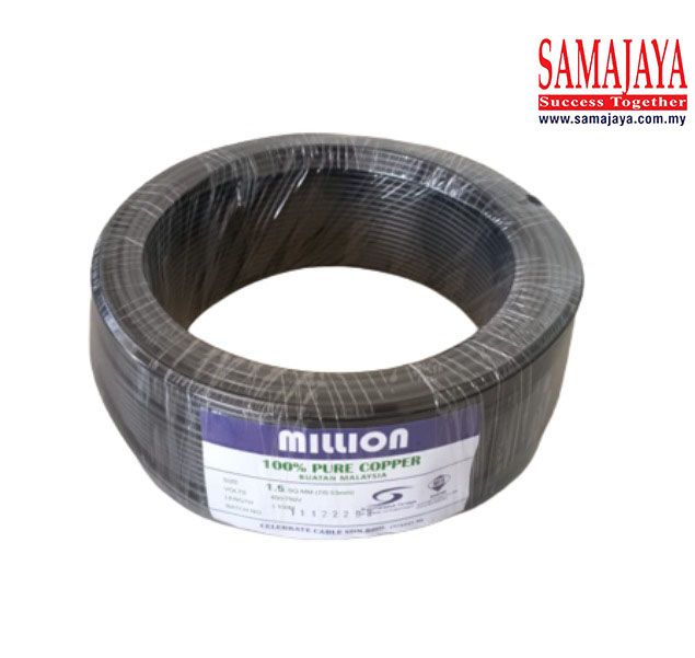Million 1.5mm PVC Cable (Black)