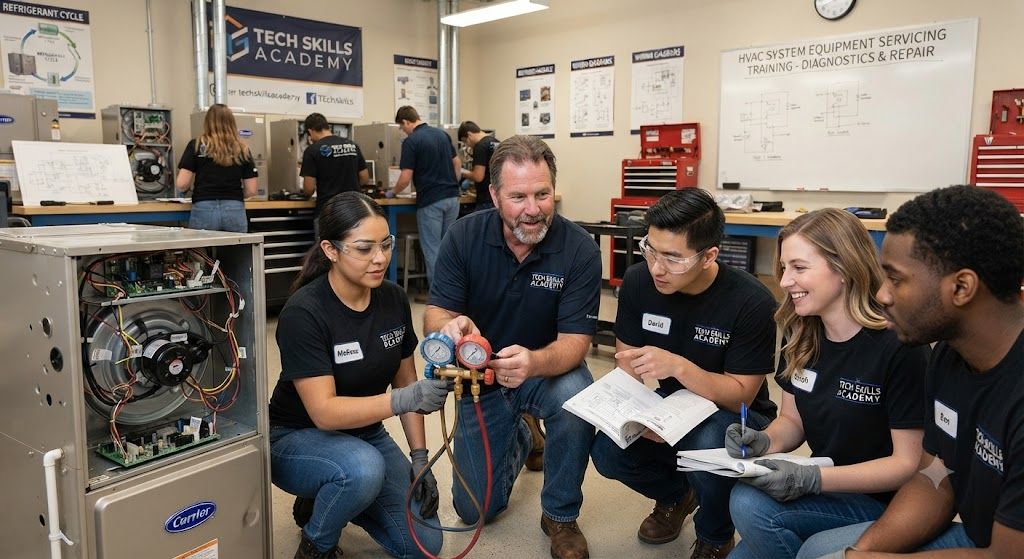 HVAC system equipment servicing training
