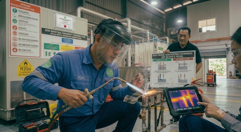 industrial refrigeration brazing method