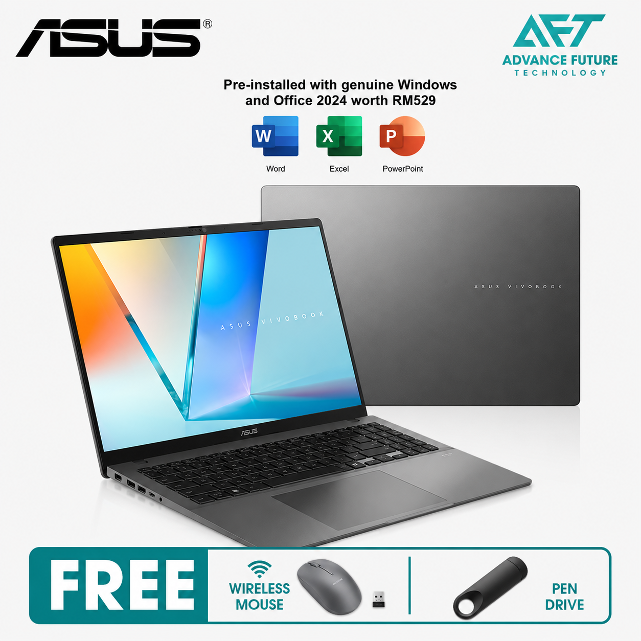 Asus VivoBook S14 M3407H-ASF220WS 14" WUXGA OLED Laptop Matte Gray ( AMD Ryzen 5 220, 16GB, 512GB SSD, ATI, W11, H&S 2024&M365 )