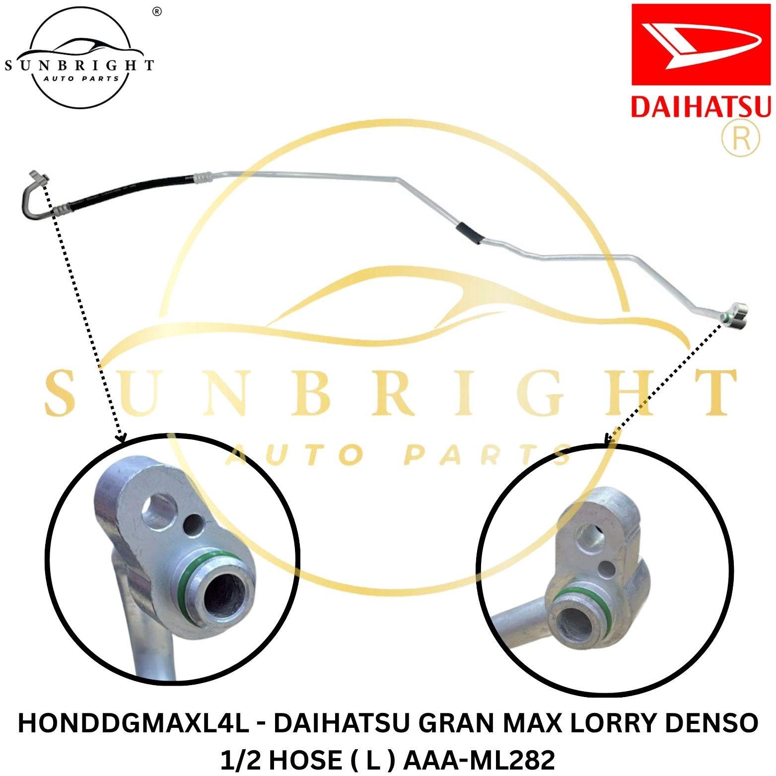 HONDDGMAXL4L - DAIHATSU GRAN MAX LORRY DENSO 1/2 HOSE ( L ) AAA-ML282