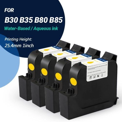 BENTSAI EB21Y Yellow Original Water-Based Ink Cartridge Replacement for B30 B35 B80 B85 Handheld Printer - 4 Packs (Ink Cartridges Malaysia)