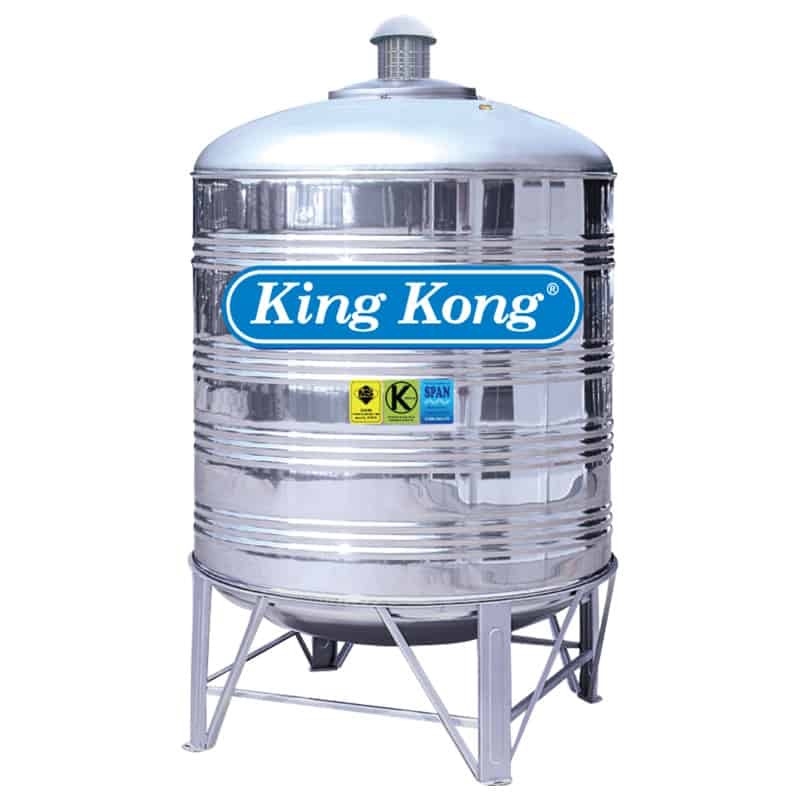 King Kong KR Series Vertical Round Bottom Stainless Steel Water Tank with Stand (900L – 1800L) | Durable 304-BA Water Storage Tank | SPAN, IKRAM & SIRIM Certified