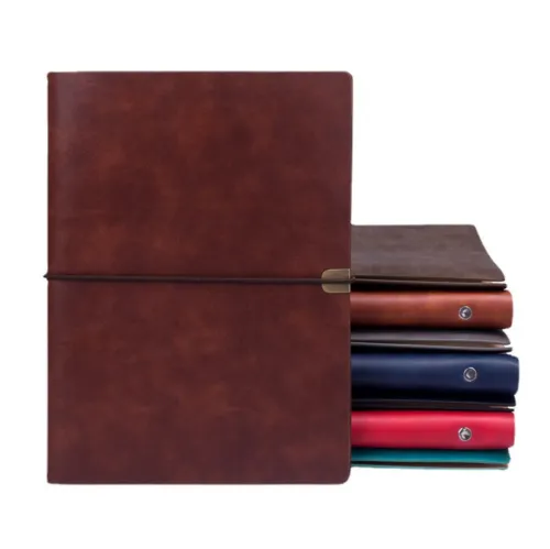 A5 Business Custom PU Leather Notebook with Elastic Closure