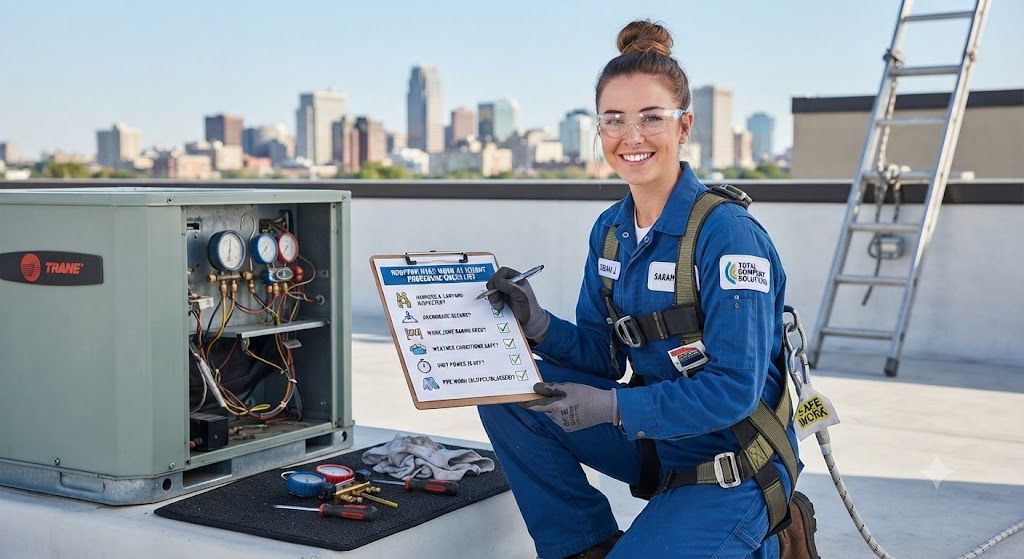 HVAC maintenance work at height procedure checklist