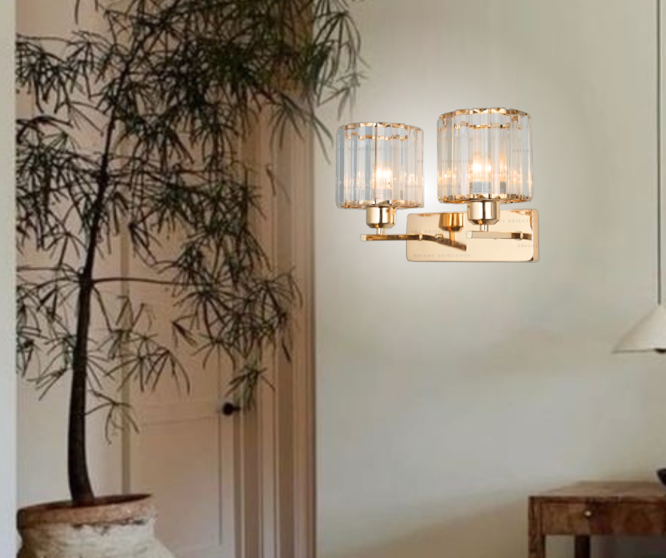 MODERN INDOOR GOLDEN GLASS WALL LAMP - 13139/2