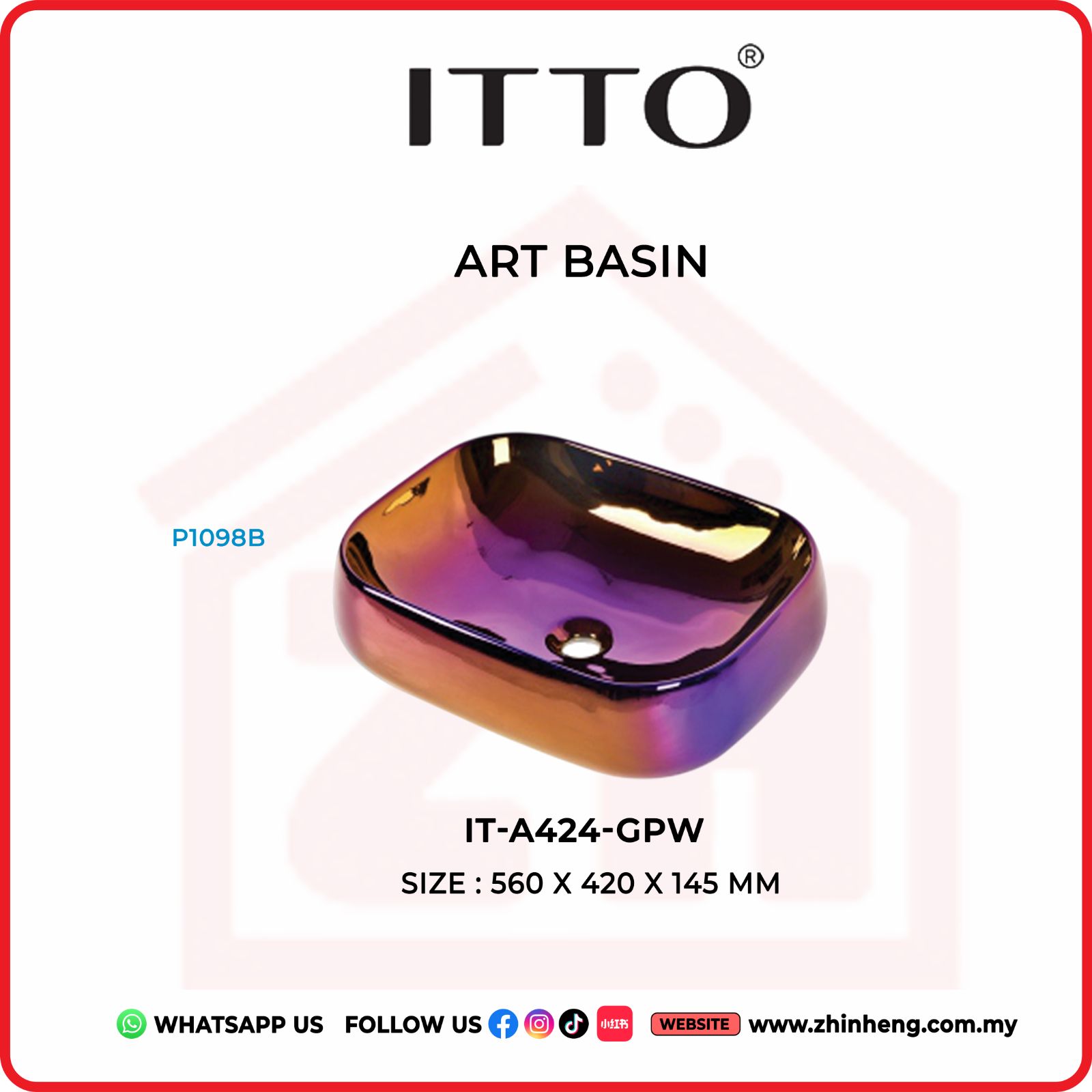 ITTO ART BASIN IT-A424-GPW