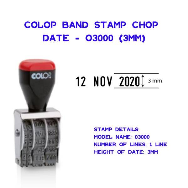 Colop Brand Stamp Chop Date O3000