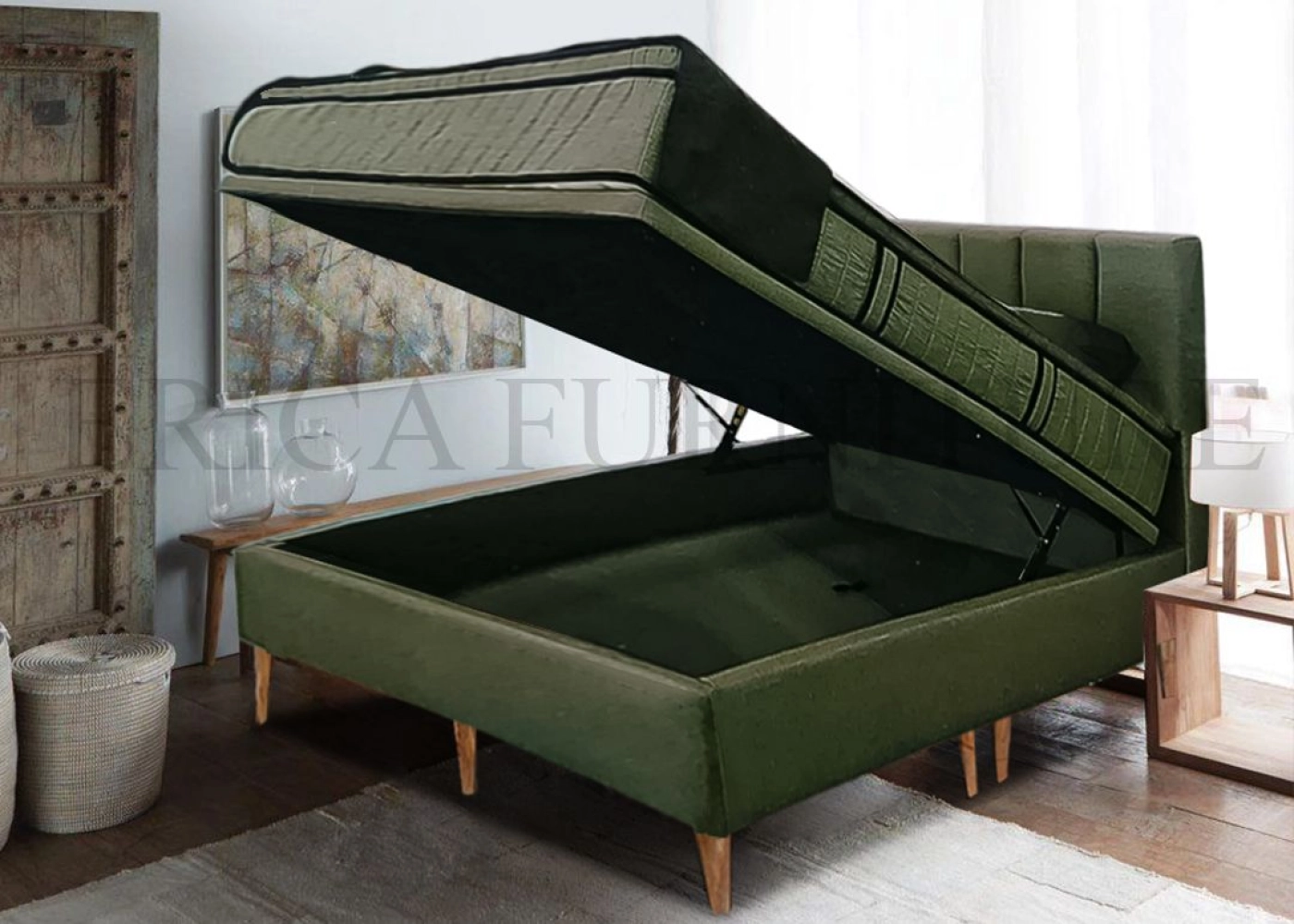 Bedframe with High Leg