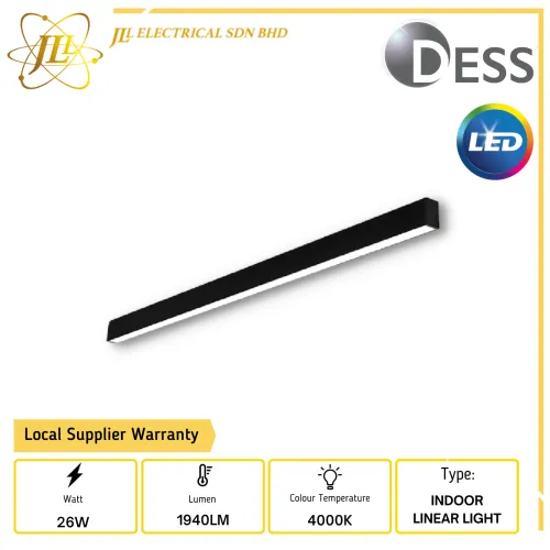 DESS GLXY3901S 26W 240V 1940LM 4000K INDOOR LED SUSPENDED LINEAR LIGHT