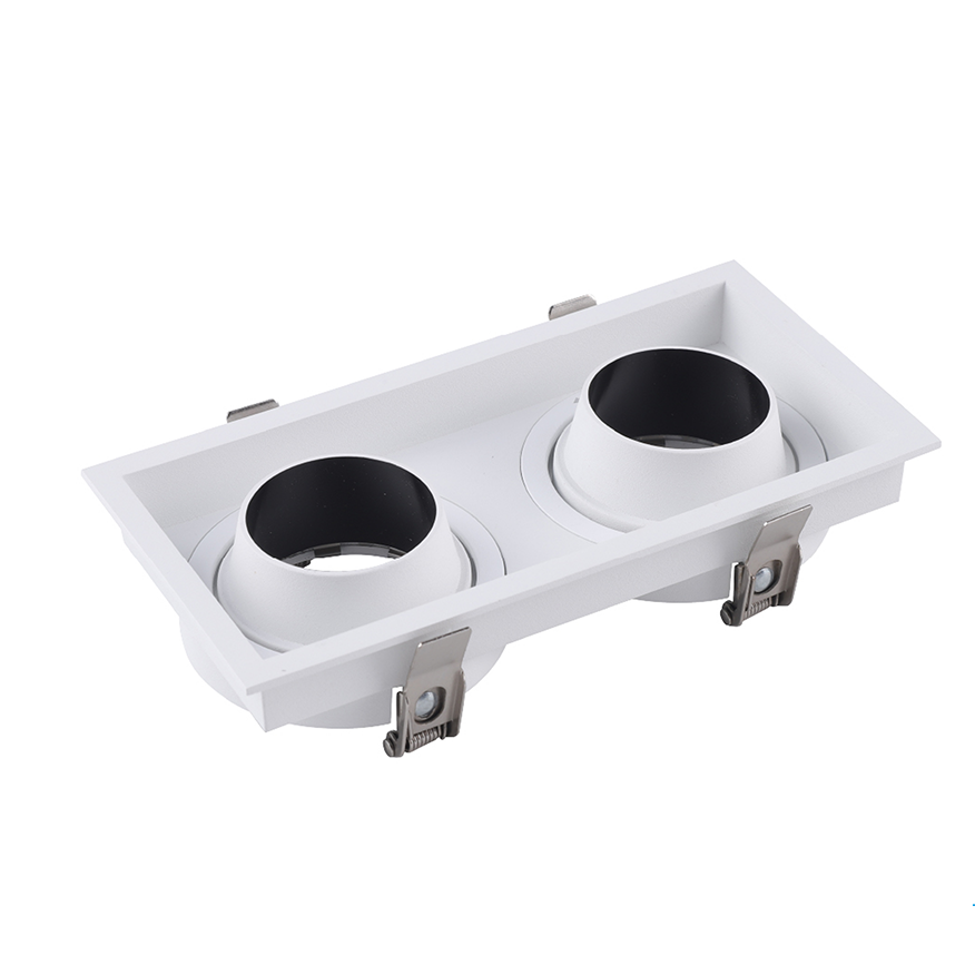DSY-853-S2-WH+BK Square Eyeball Casing Recessed Spotlight Frame White