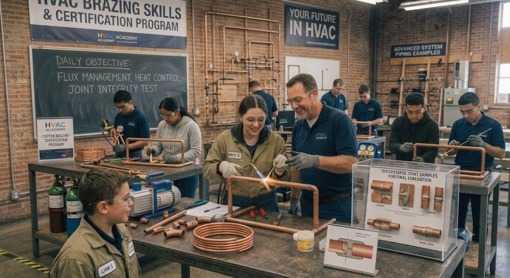 copper pipe brazing HVAC course