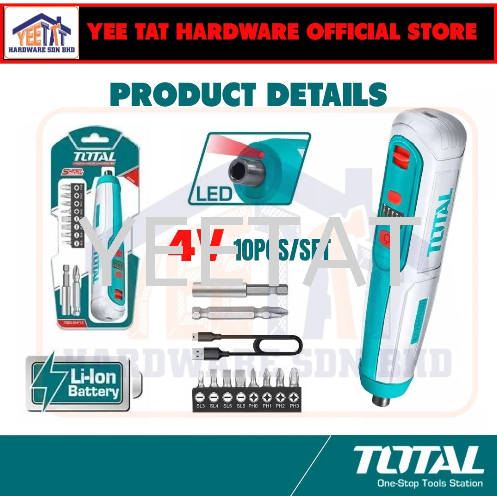 [ TOTAL ] TSDLI0423 Li-ion Cordless Screwdriver 4V