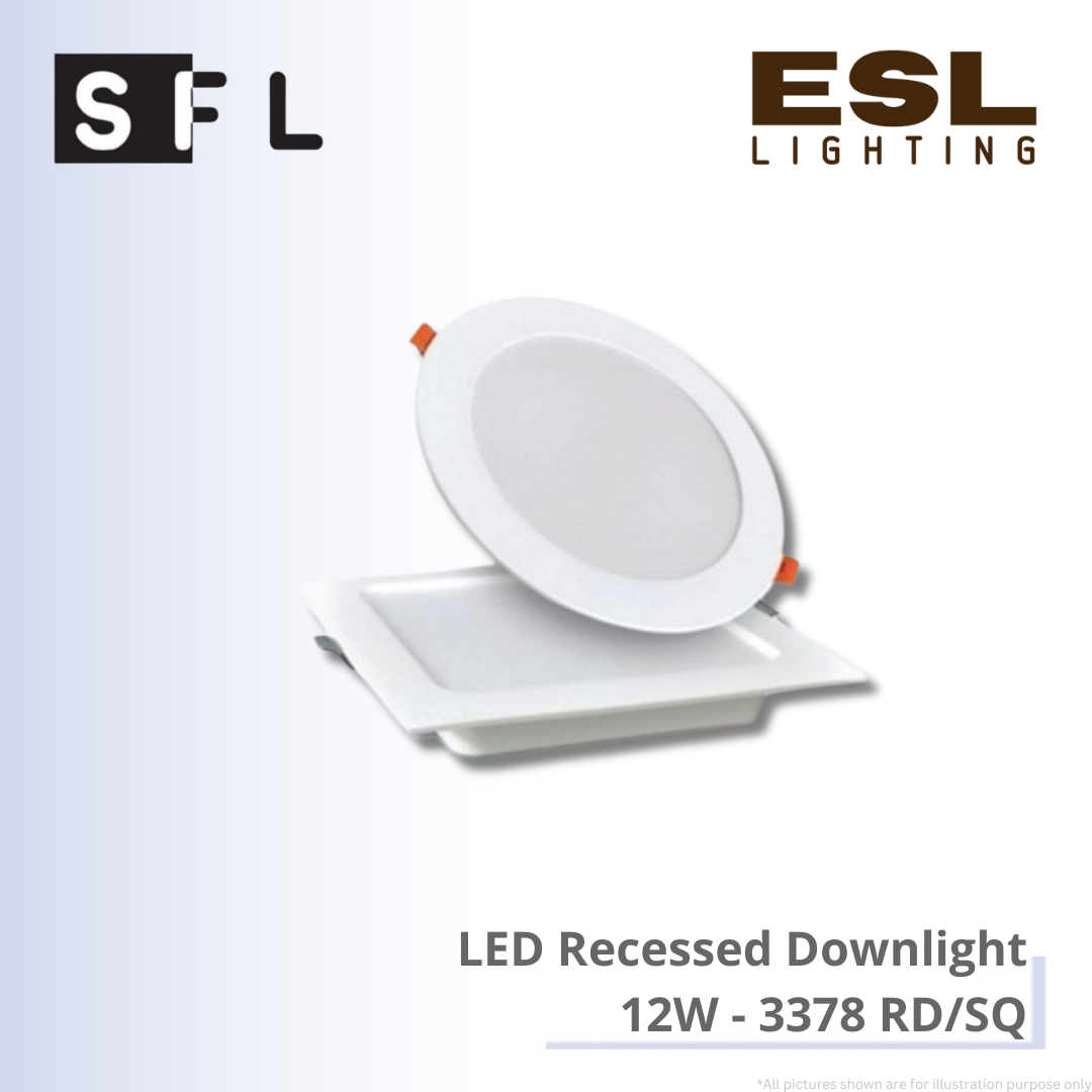 SFL LED Recessed Downlight 12W - 3378 RD/SQ