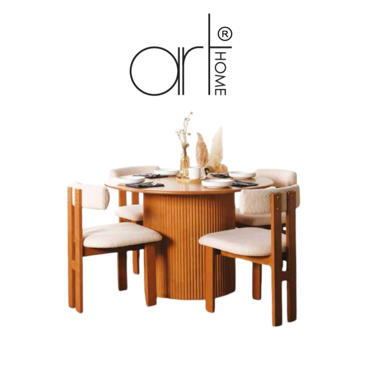 ROMEO ROUND DINING TABLE + HARLEY DINING CHAIR