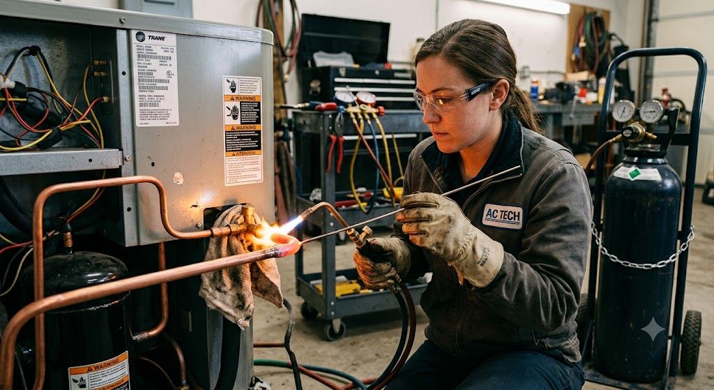 professional HVAC copper brazing techniques