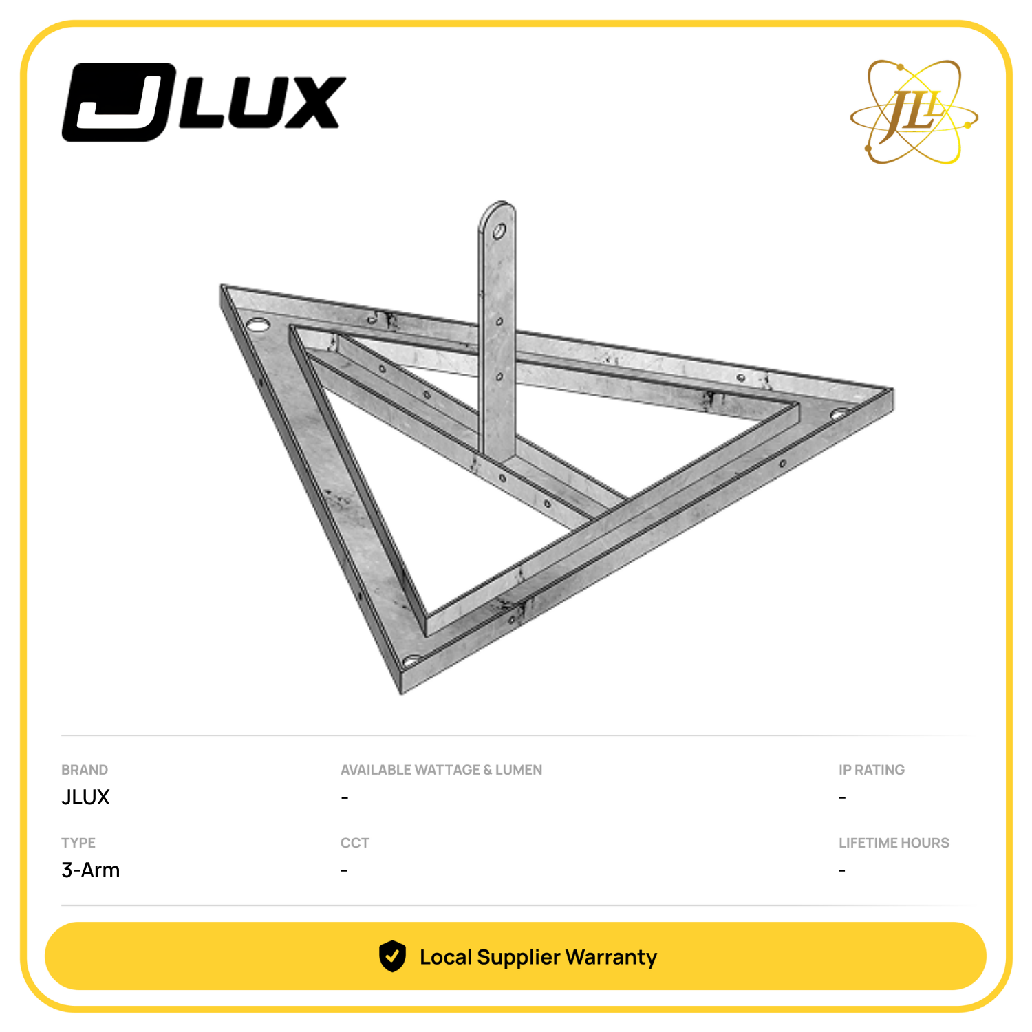 JLUX 3-ARM TRIANGULAR ARRAY HIGHBAY BRACKET