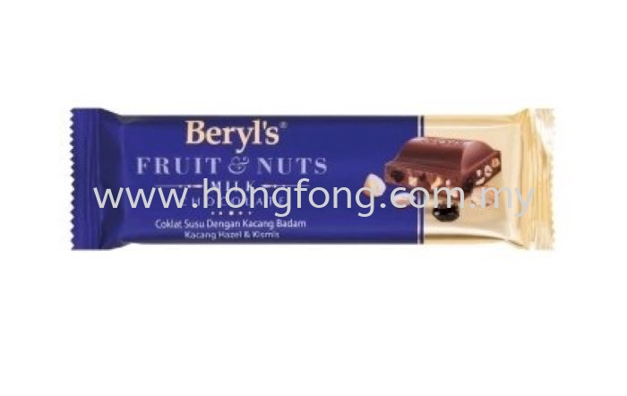 BERYL'S 40G CHOCO BAR-FRUIT & NUTS MILK CHOCO(40g)