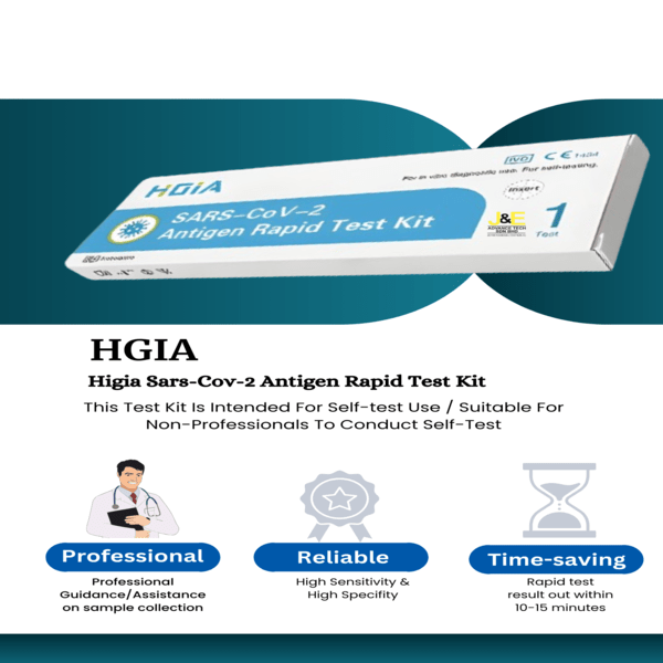 HIGIA Sars-Cov-2 Antigen Rapid Test Kit- For Self-Test 1 Test/Kit Per Box