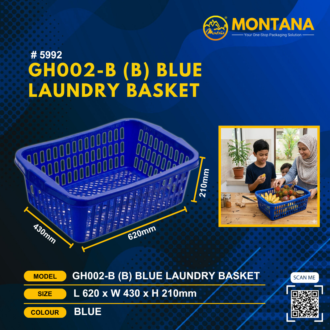 (5992) GH002-B (B) BLUE LAUNDRY BASKET