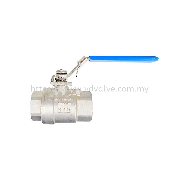 AT200 AUTOMA SS304 / SS316 2-PC Body Ball Valve 1000psi Thread End Handle w/ Locking Device