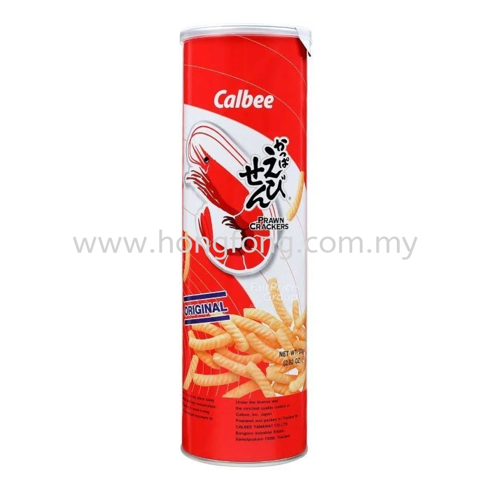 CALBEE PRAWN CRACKER(NEW)-ORG/CANISTER(12*80G)