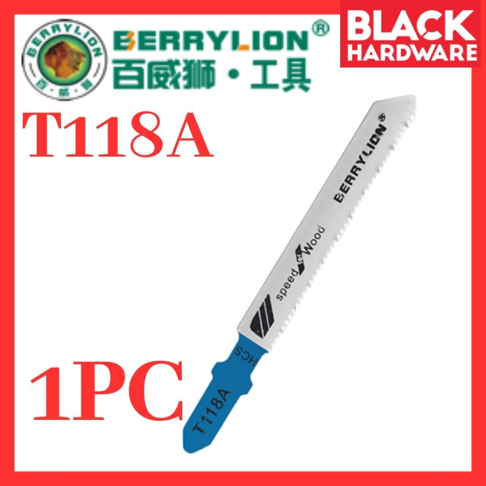 Black Hardware BERRYLION Jig Saw Blade Wood Metal Bosch T144d Electric Saw Mesin Potong Kayu Mata Jigsaw T118a Wood Cutt