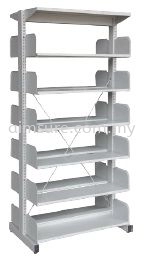 Library rack double sided 6 tiers without side panel S326W