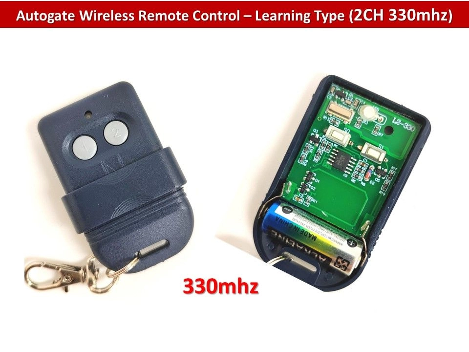 Wireless Remote Control 2CH 330Mhz / 433Mhz Learning Type (Battery included) - Made in Malaysia Premium Remote