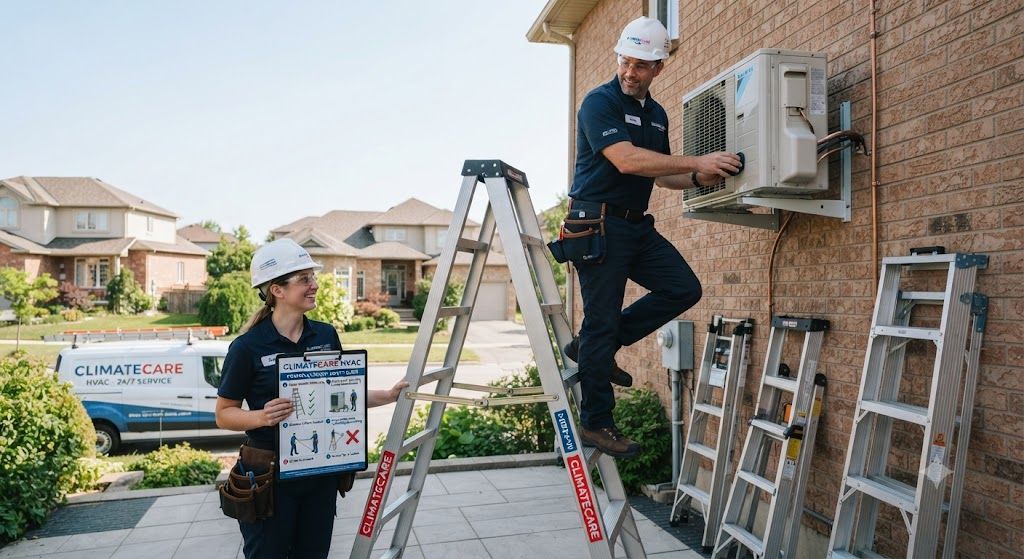 aircon technician portable ladder safety guide